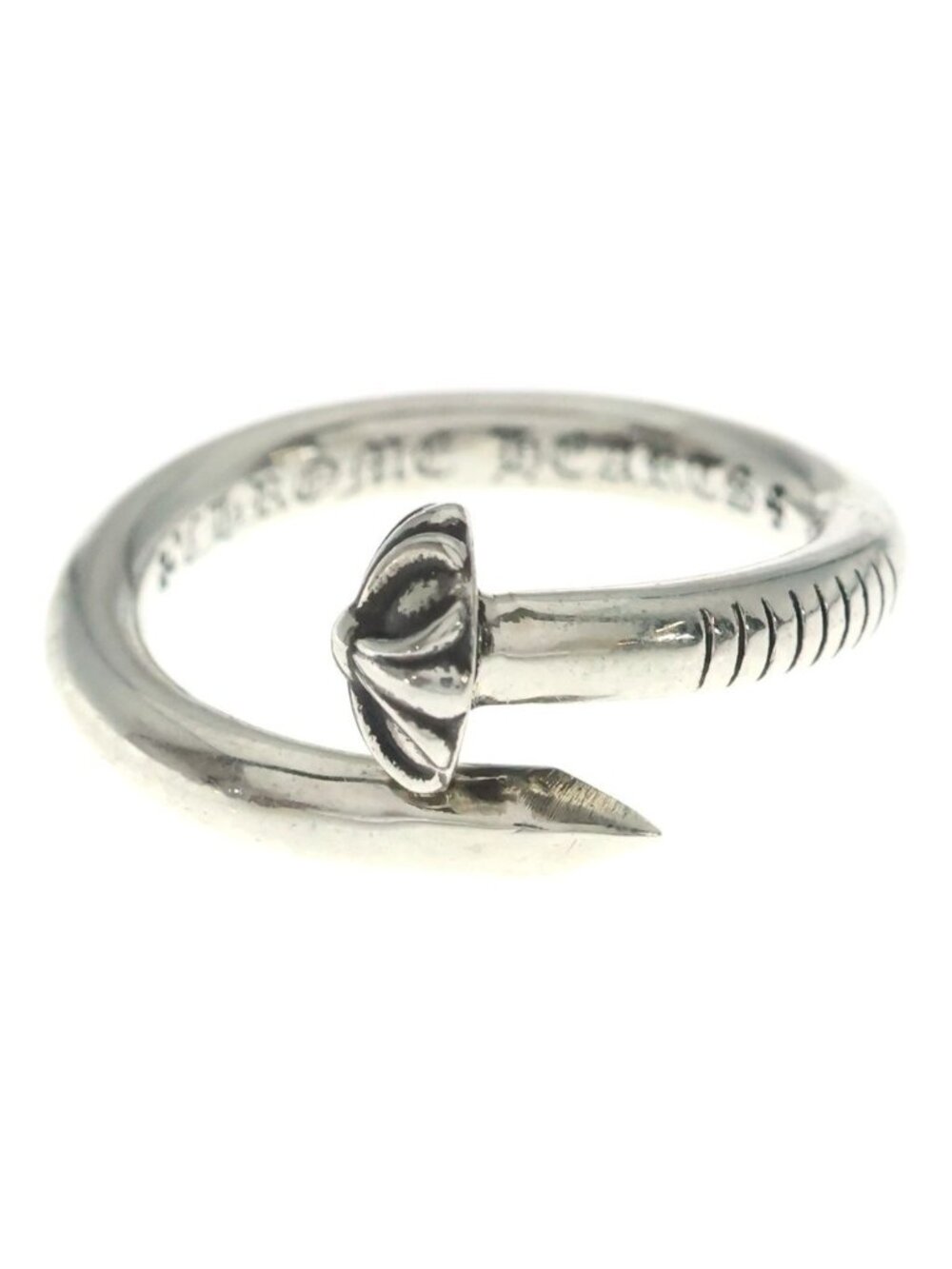 Chrome Hearts Nail Crsball Cross Ball Ring Silver